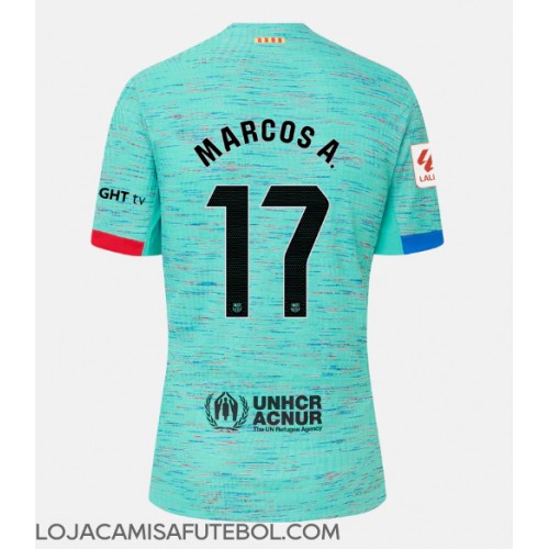 Camisa de Futebol Barcelona Marcos Alonso #17 Equipamento Alternativo 2023-24 Manga Curta